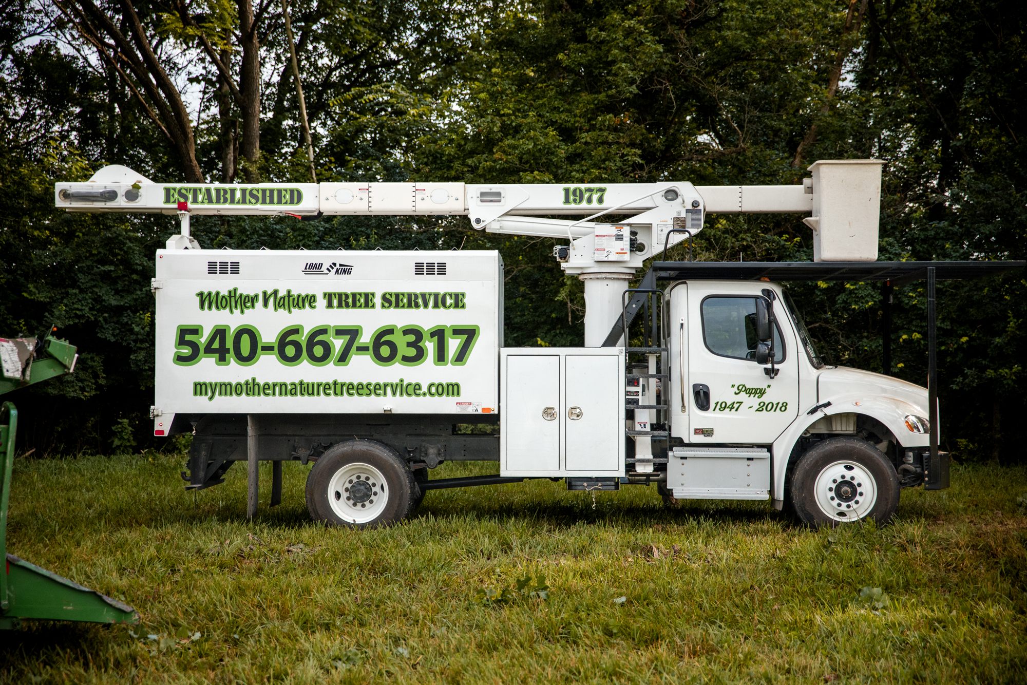 Mother Nature Tree Service bucket truck in Winchester, VA